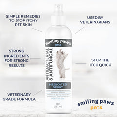 Smiling Paws Pets Advanced Chlorhexidine Spray mist for even application.