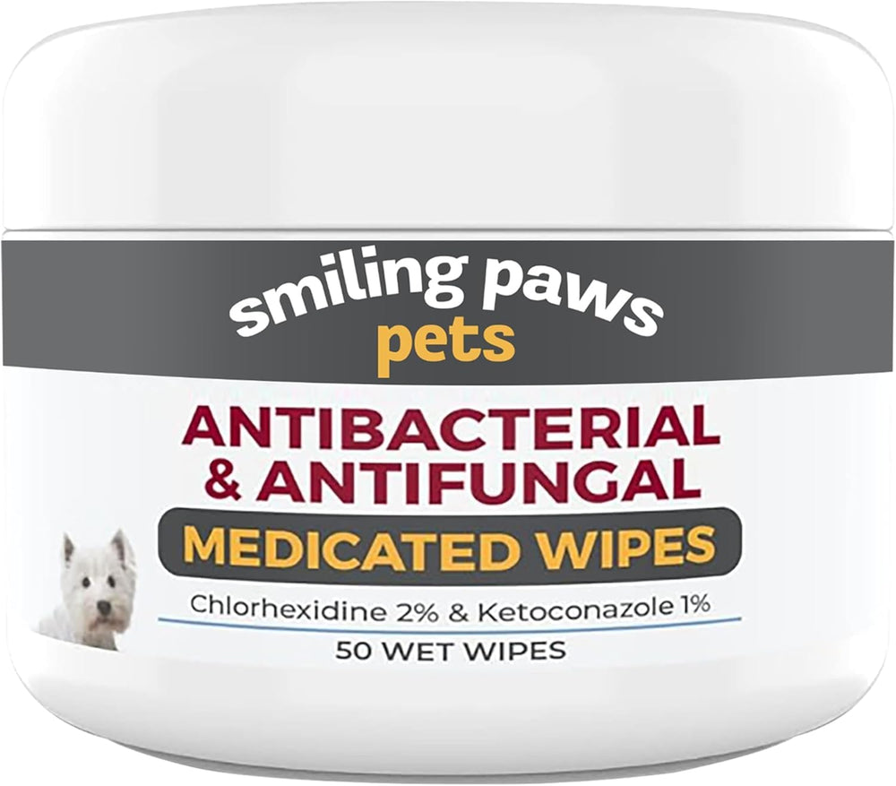 Smiling Paws Pets antibacterial wipes pack for convenient on-the-go skin care