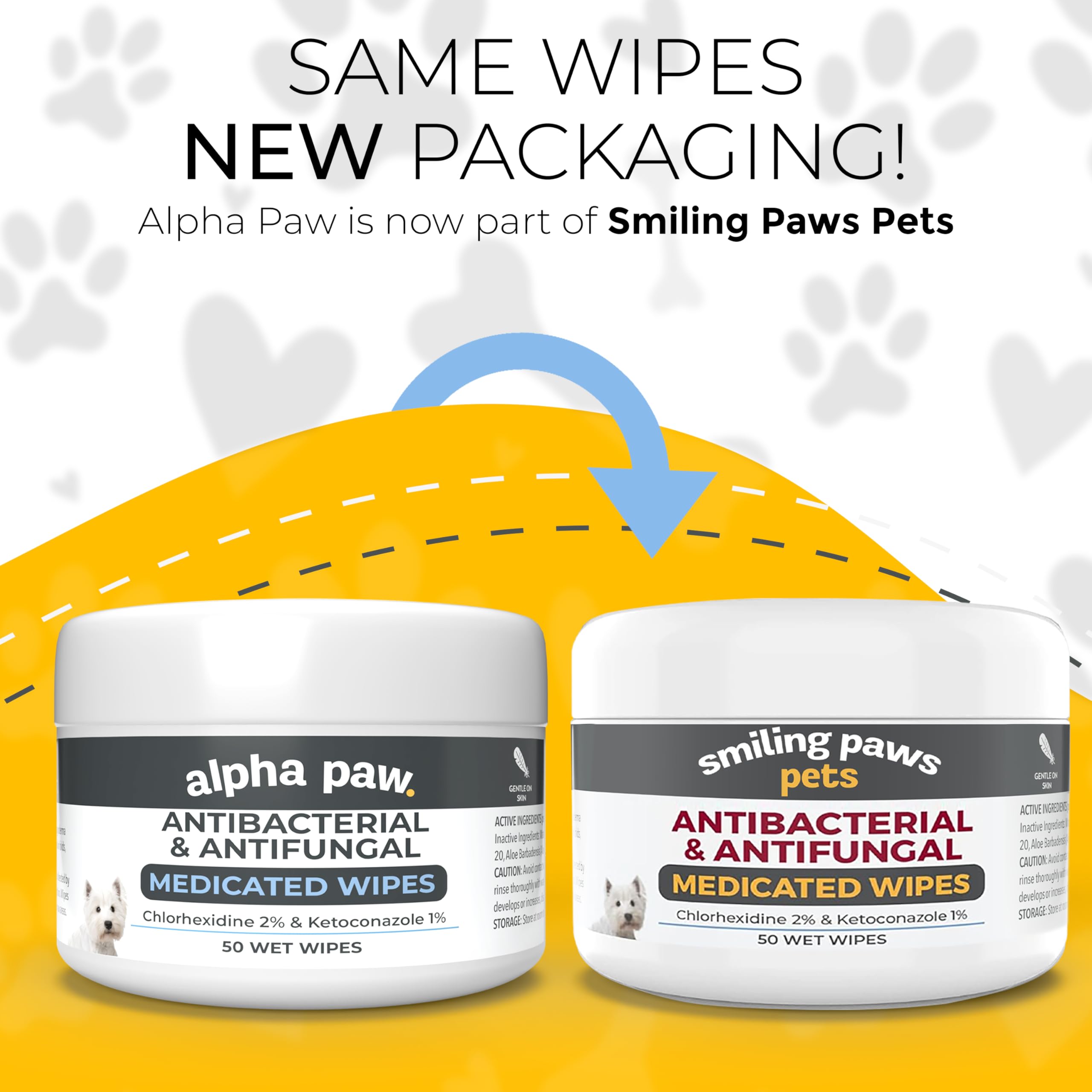 Close-up of ketoconazole and chlorhexidine medicated wipe for pet skin care