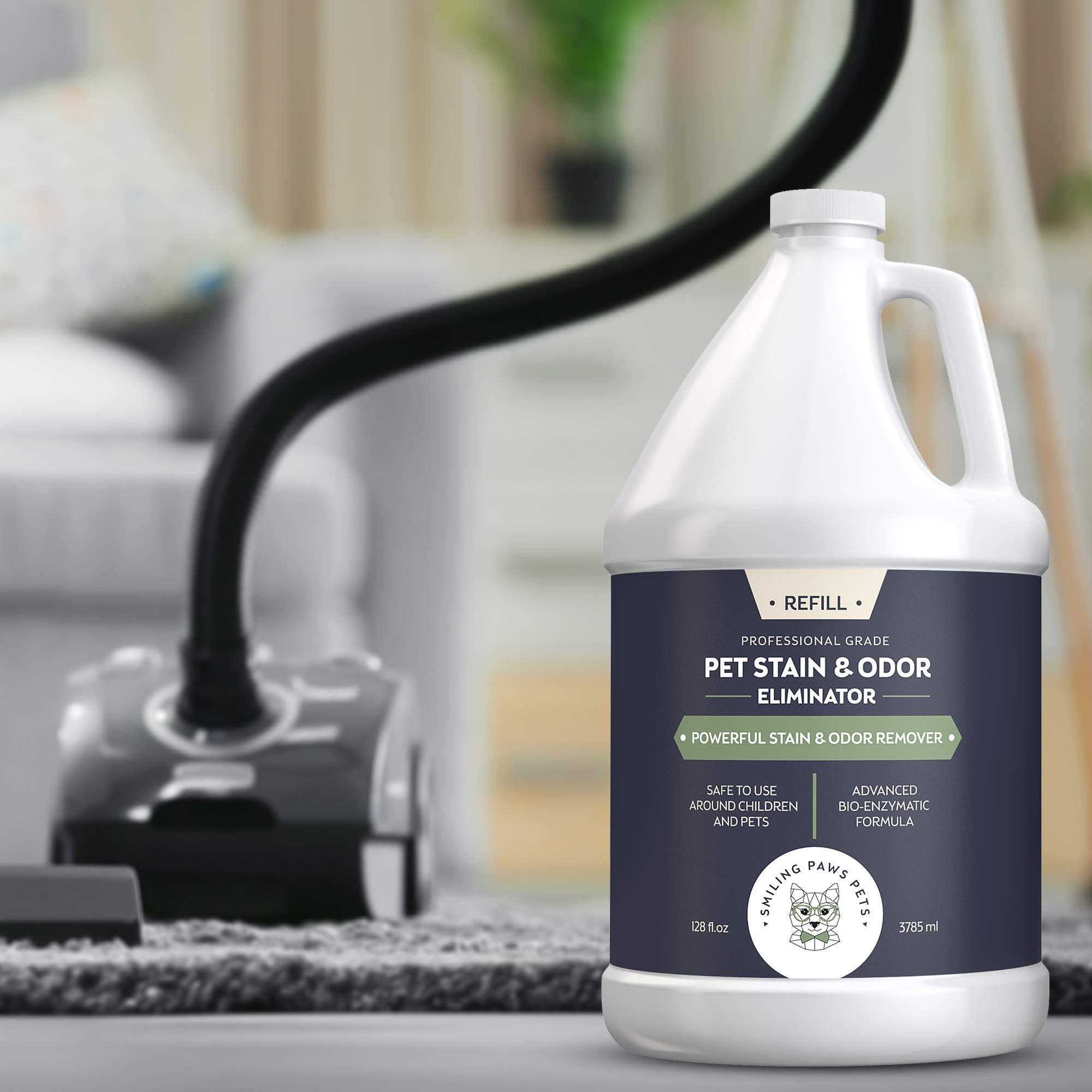 Smiling Paws Pets urine odor remover on hardwood floor demonstrates safe cleaning and fresh results.