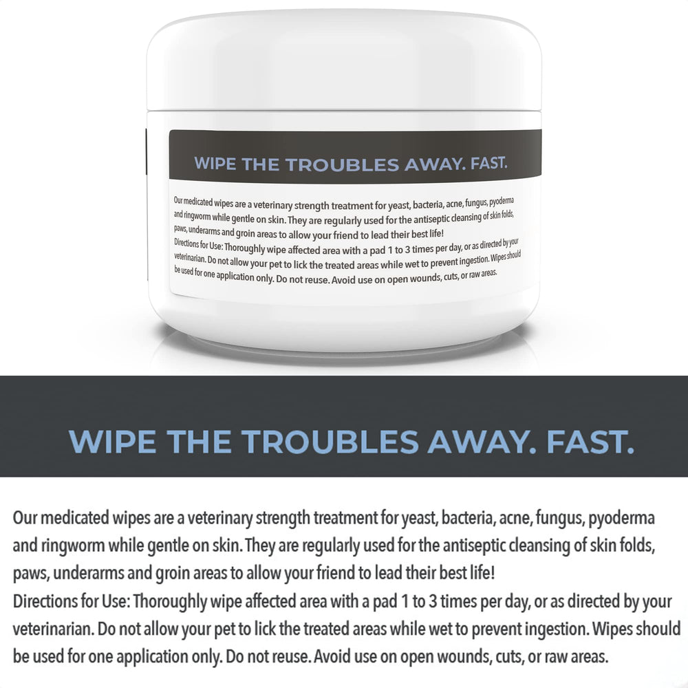 Smiling Paws Pets wipes for ringworm care on a pet skin area