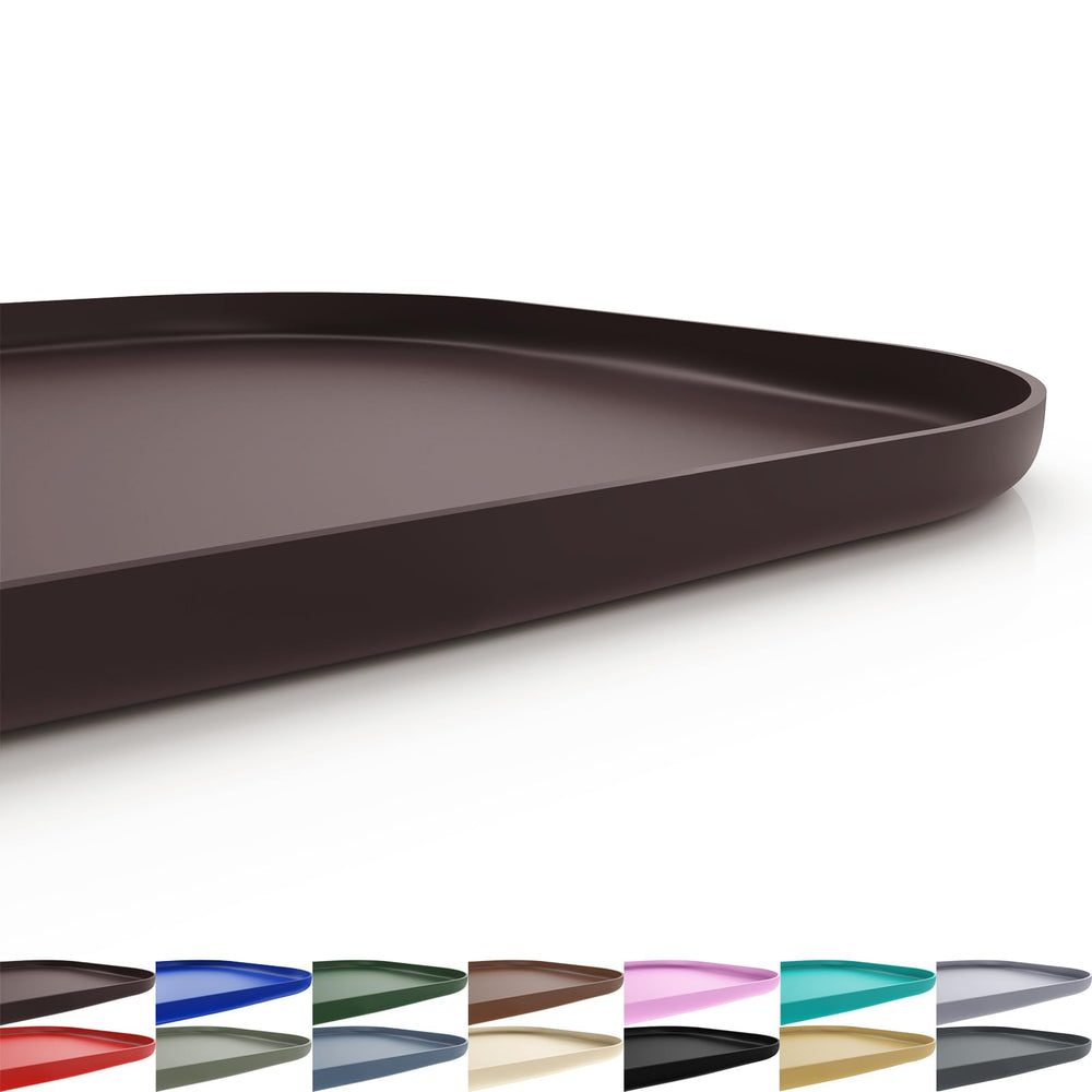 SMILOOL silicone pet feeding mat dark brown front view showing size and edge