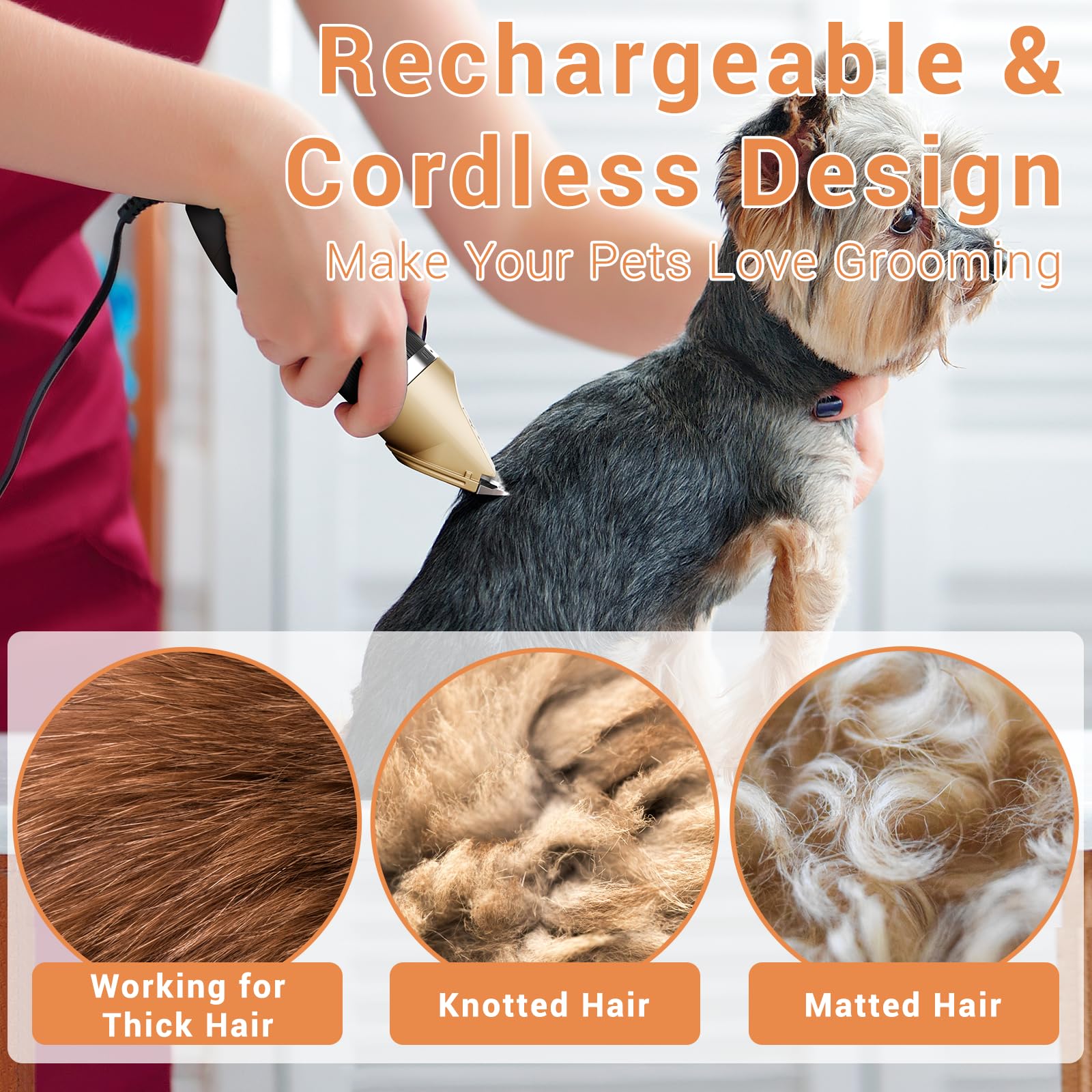 Sminiker Professional grooming kit with attachments ready for home grooming tasks.