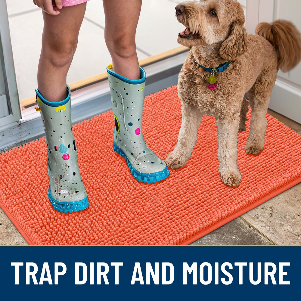 Smiry absorbent entryway mat traps dirt from wet paws at the door