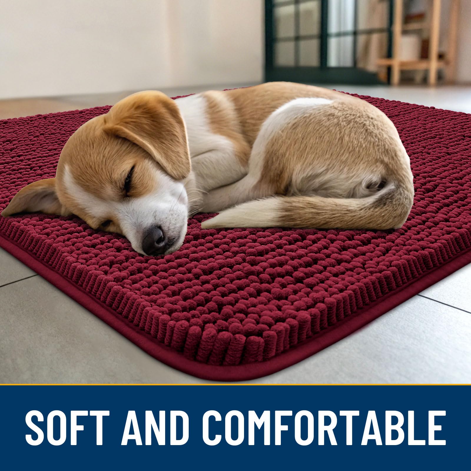 Alfombra Smiry para puerta, enfoque absorbente capta suciedad al entrar