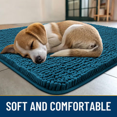 Smiry chenille front door mat highlights absorbency for wet paws and mud