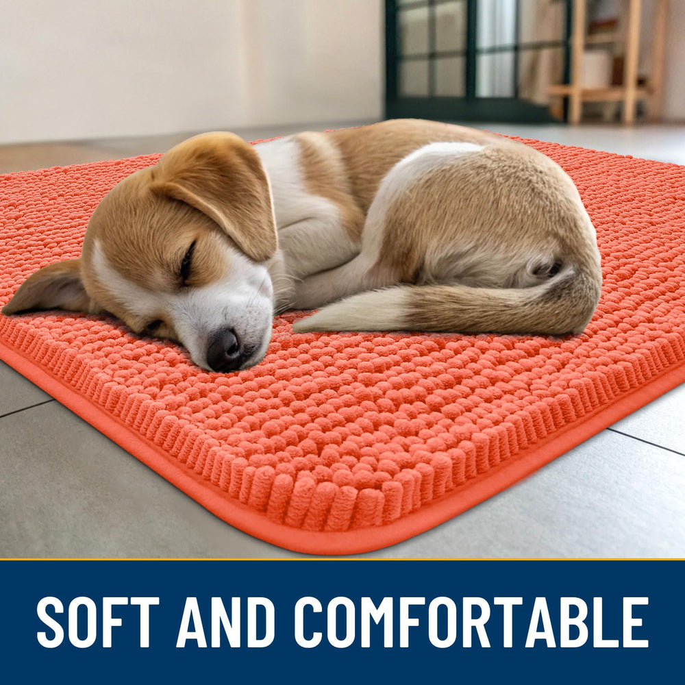 Smiry chenille door mat soft touch coral adds warmth to entryways