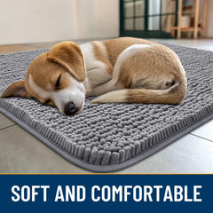 Smiry chenille texture closeup highlights soft plush feel for paws