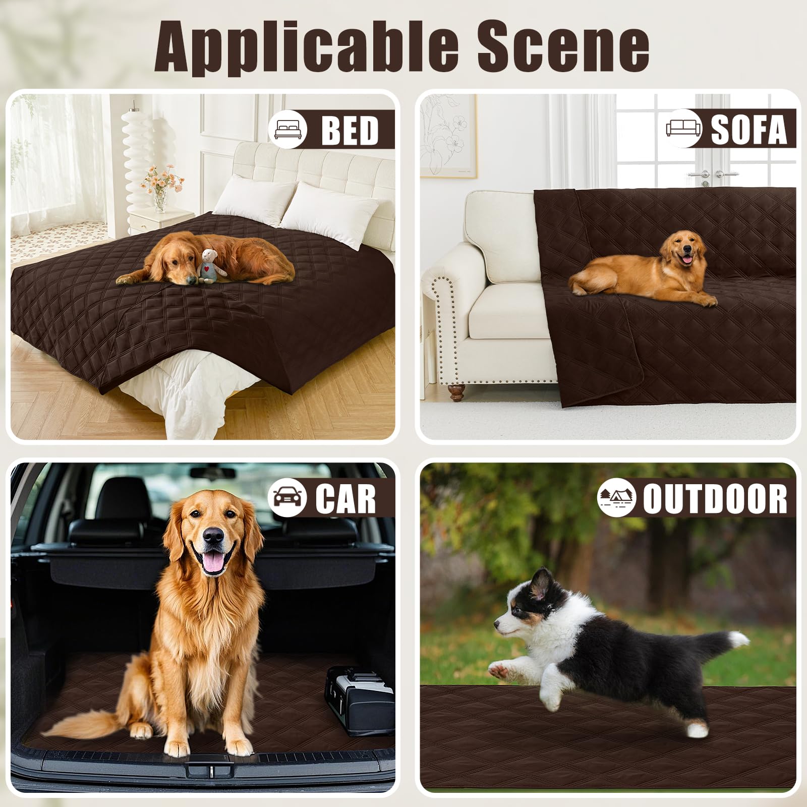 Smiry dog bed cover on sofa showing stain resistance against spills