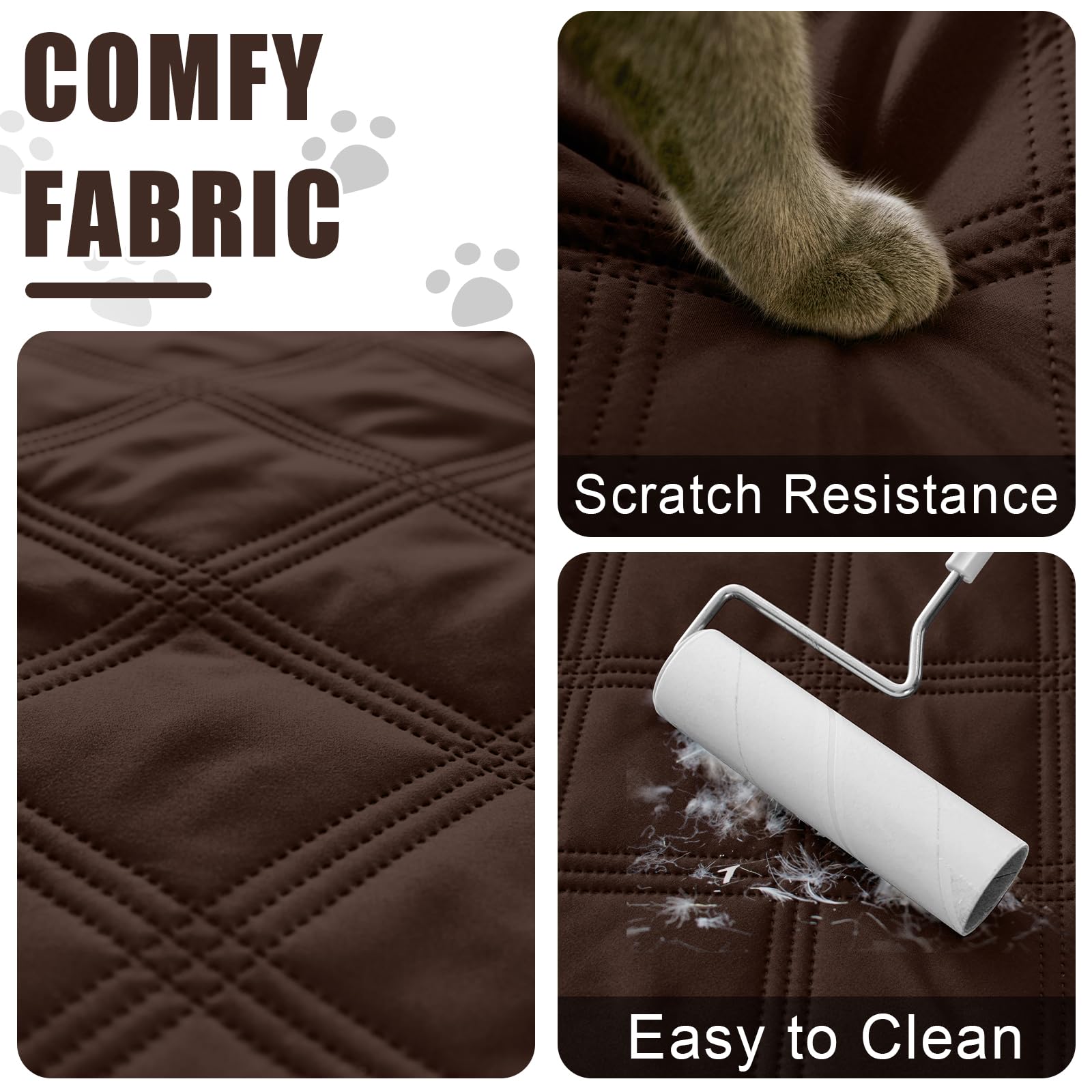 Smiry dog couch cover close-up demonstrates protection from hair and stains