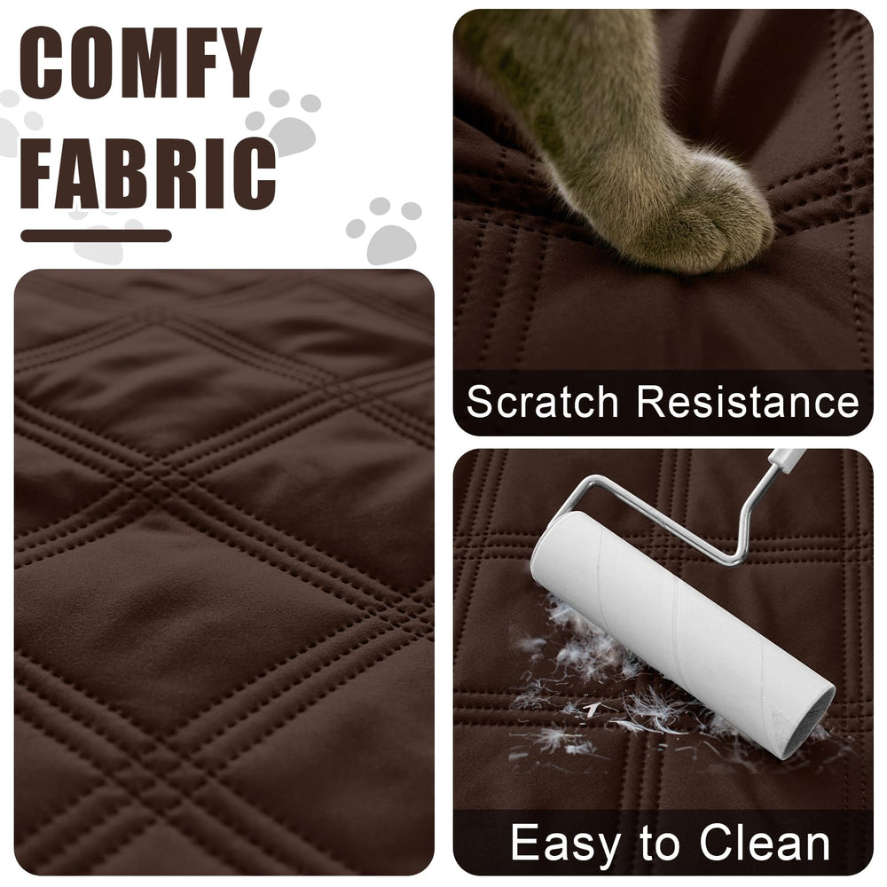 Smiry dog couch cover close-up demonstrates protection from hair and stains