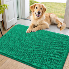 Smiry dog door mat 36x24 with absorbent emerald-green pile traps mud at entry