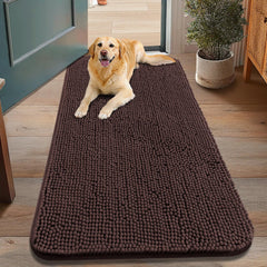 Smiry dog door mat absorbent chenille close-up demonstrates mud control.
