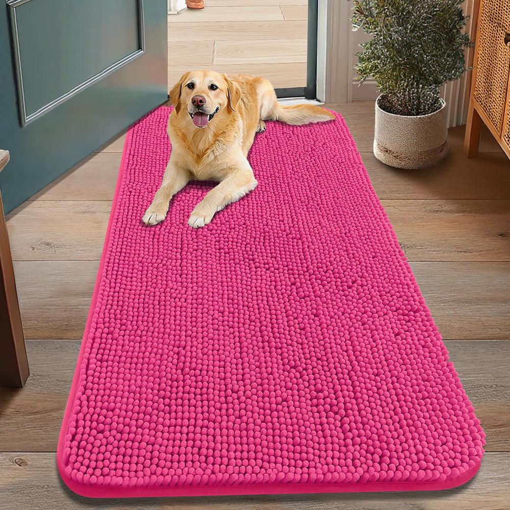 Smiry dog door mat absorbent-chenille closeup soaking mud and moisture for paws