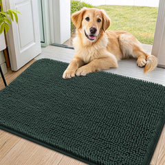 Smiry dog door mat absorbent-chenille dries paws and protects floors after muddy strolls.
