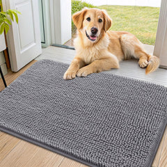 Smiry dog door mat absorbent-dirt-trap keeps entryway dry and clean.