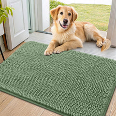 Smiry dog door mat absorbent-dirt-trap keeps entryway clean and dry.