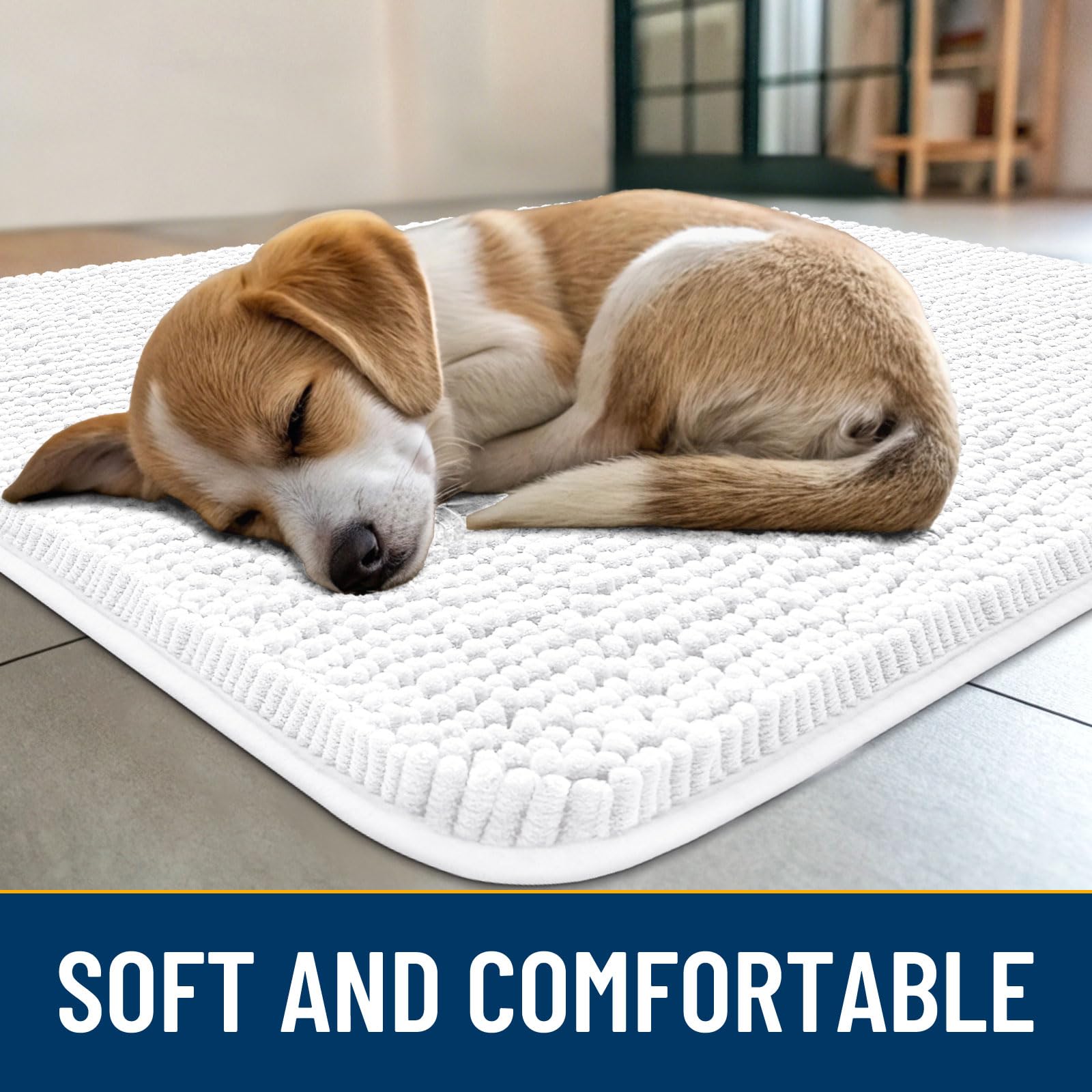 Smiry dog door mat absorbent dirt-trap fibers catch mud at entry.