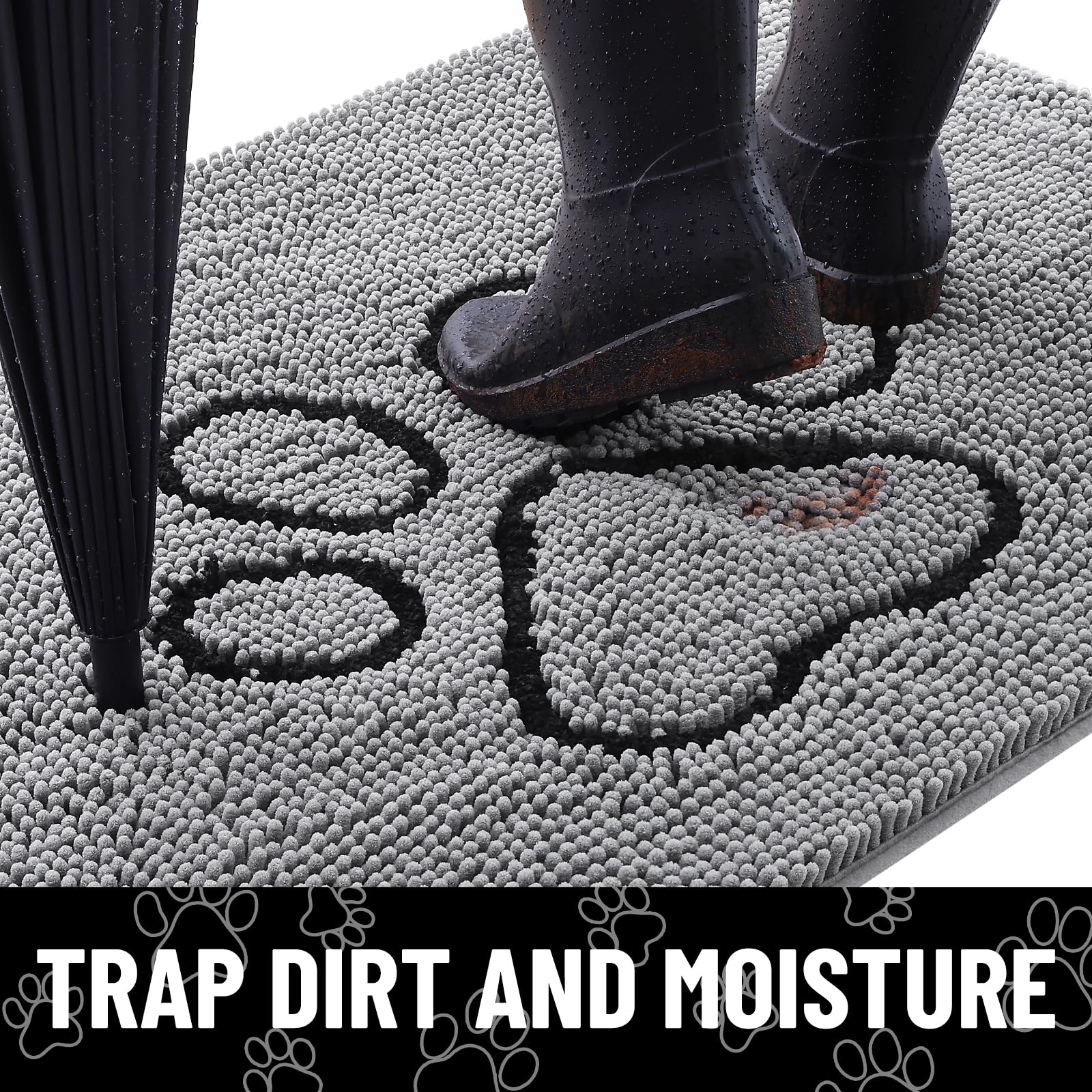 Smiry dog door mat absorbent-dirt-trapper captures moisture and dirt at entryways.