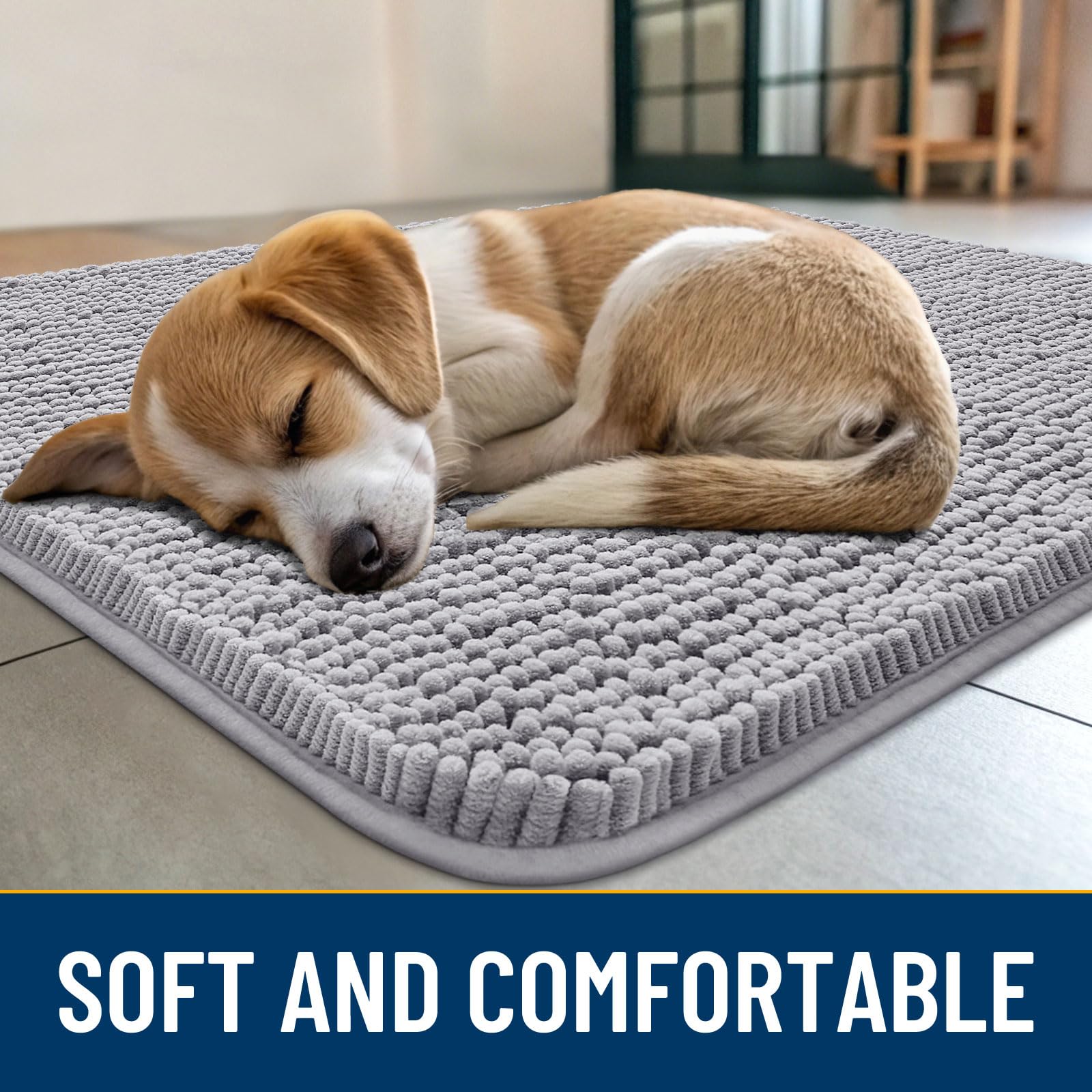 Smiry dog door mat absorbent dirt-trapper fibers guarding entry dirt