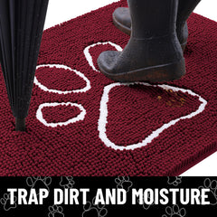 Smiry dog door mat absorbent dirt-trapper keeps entryways cleaner after muddy paws