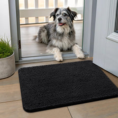 Smiry dog door mat absorbs moisture at the front door for cleaner entry