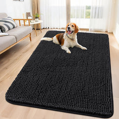Smiry dog door mat absorbs mud and moisture for a cleaner entryway.