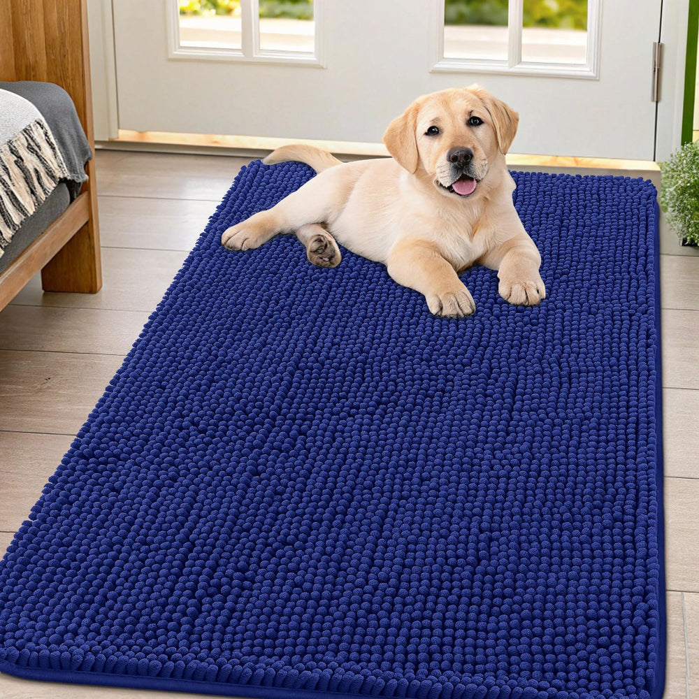 Smiry dog door mat with absorbent mud and moisture for pets at the entrance.