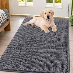 Smiry dog door mat absorbs moisture and mud at the entry.