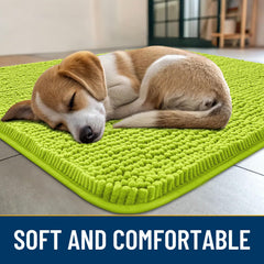 Smiry dog door mat absorbs moisture to keep floors drier.