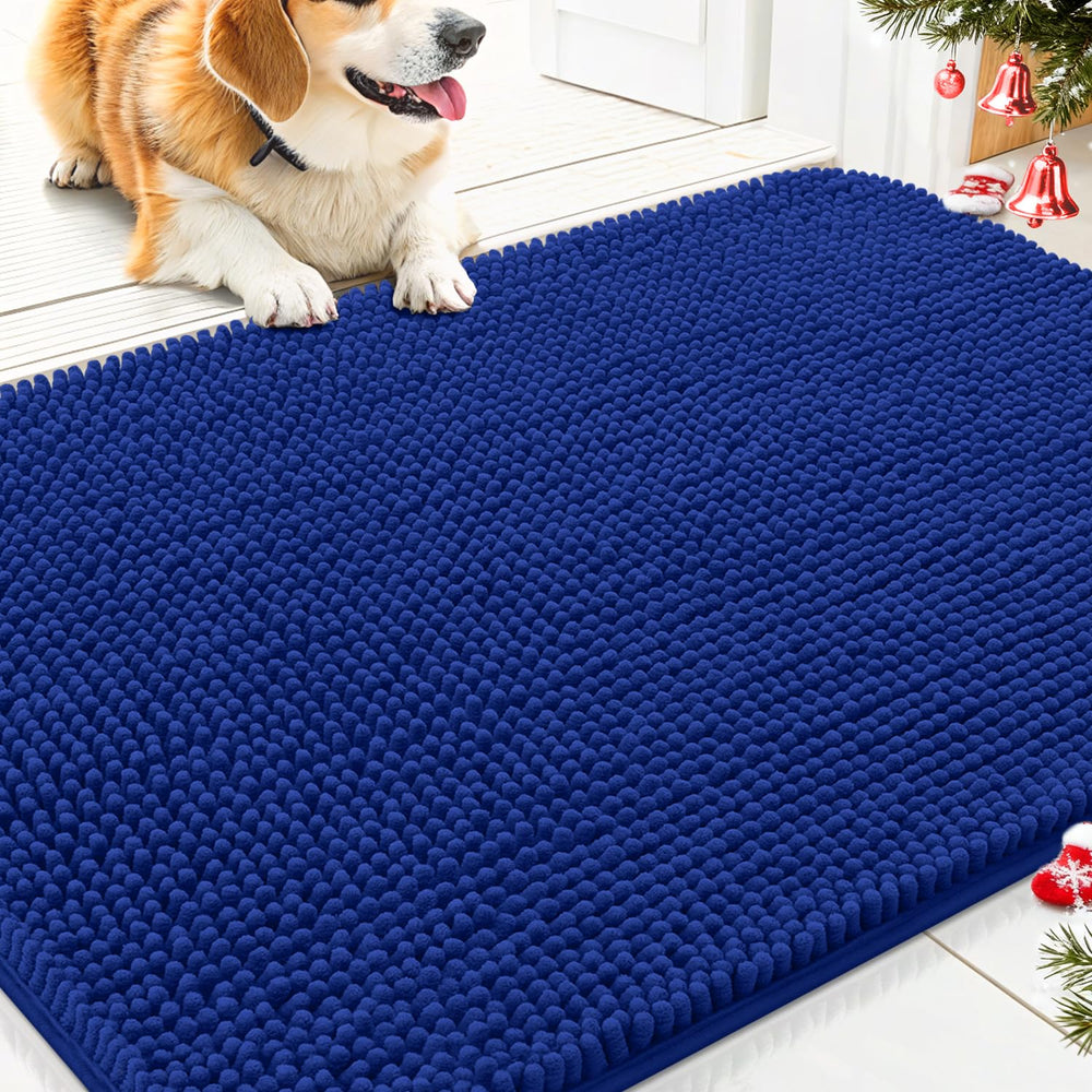 Smiry dog door mat absorbs moisture to keep entryways dry and clean.