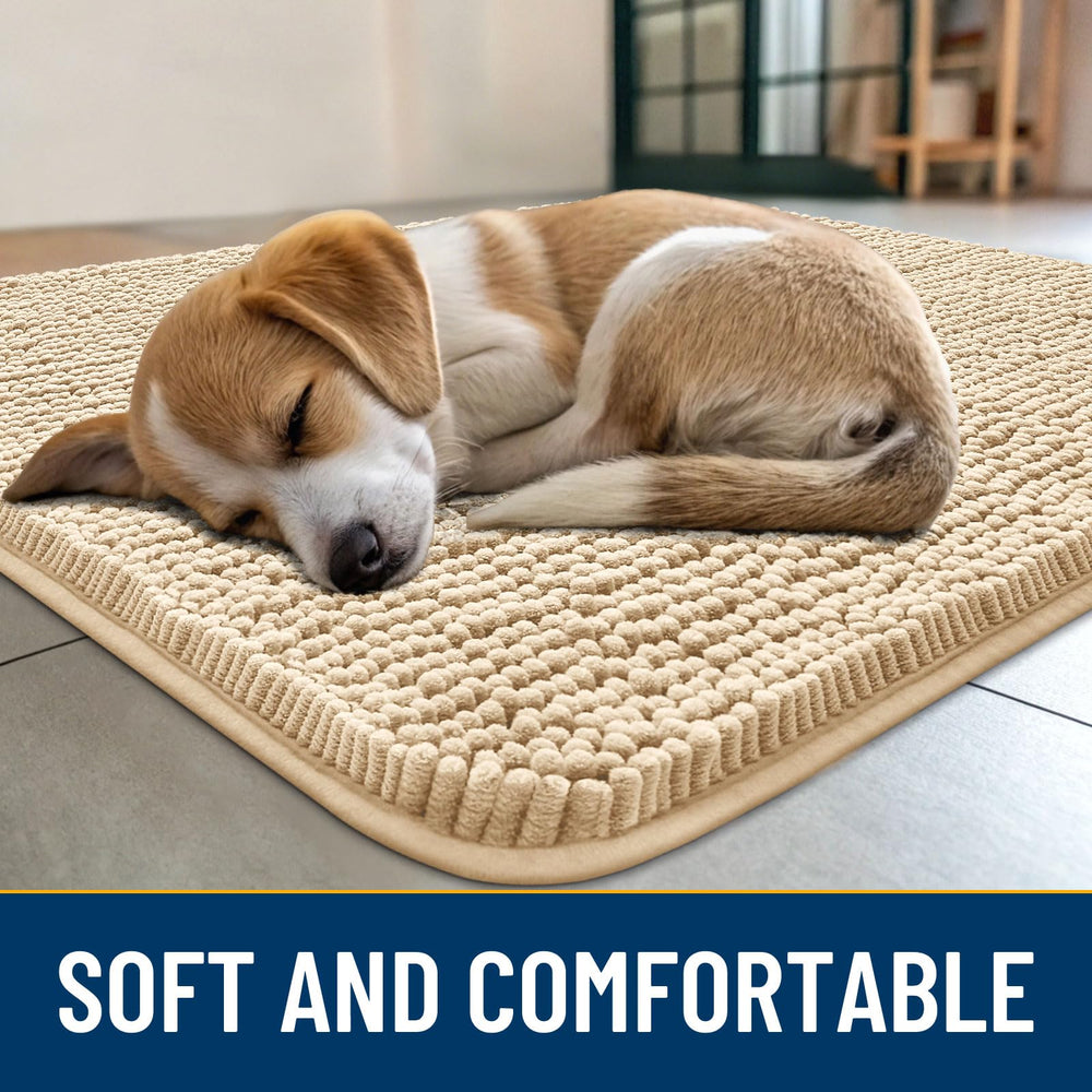 Smiry dog door mat chenille soft-touch surface comforts paws at entry