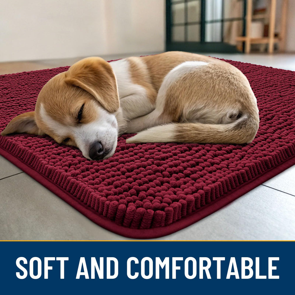 Smiry dog door mat chenille texture close-up highlights plush softness