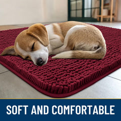 Smiry dog door mat chenille texture close-up highlights plush softness