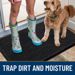 Smiry dog door mat 71x46 fits standard entryways.