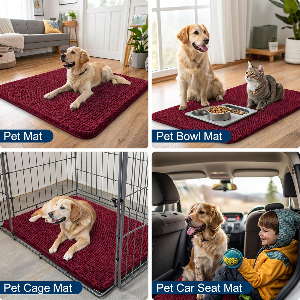 Smiry dog door mat dirt-absorption action demonstrates effective trapping