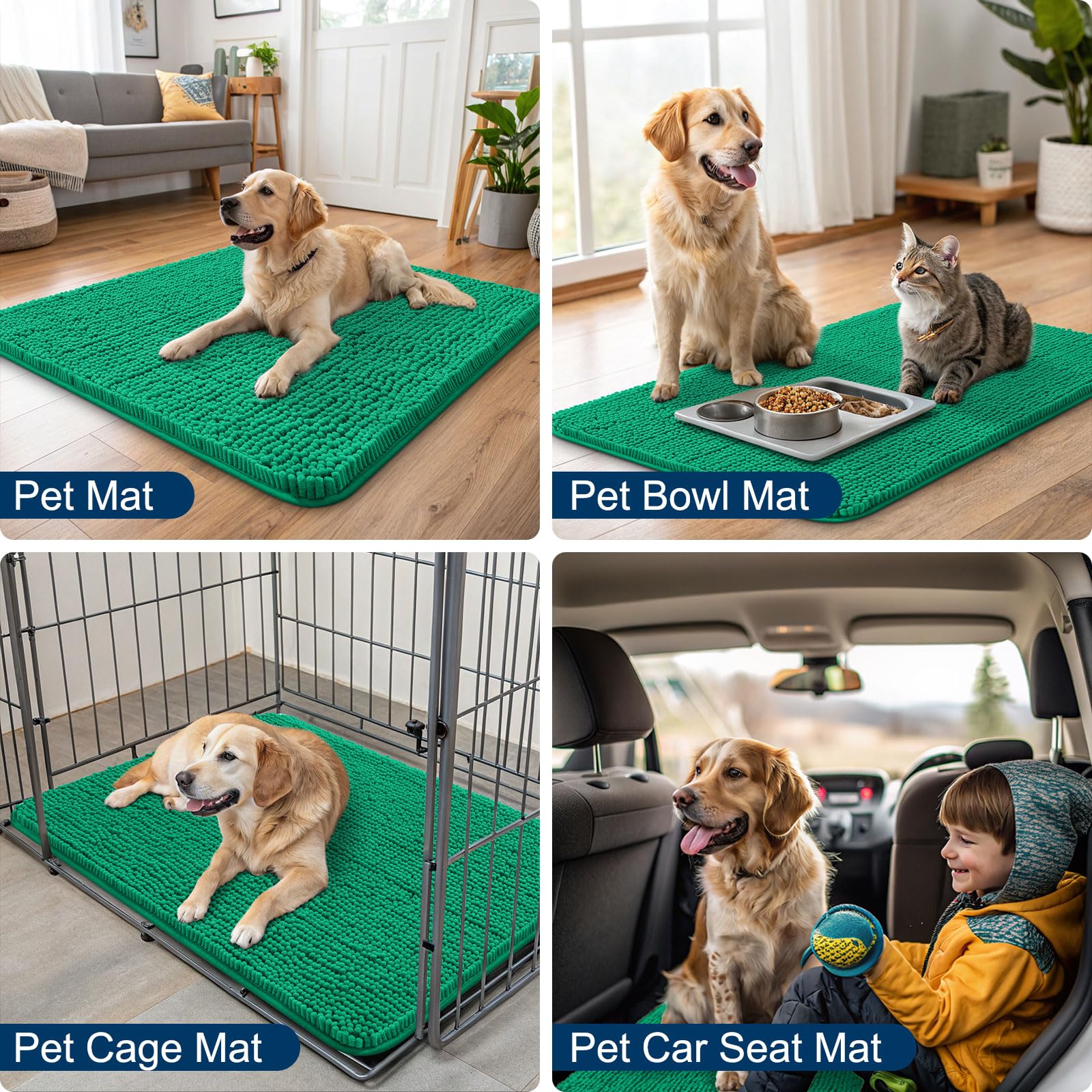 Smiry dog door mat easy-clean care; machine-washable and fast-drying