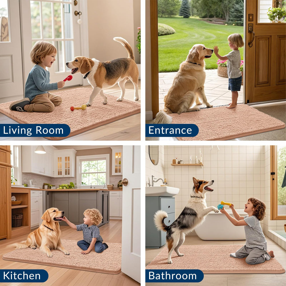 Smiry dog door mat easy-clean-machine-wash for quick maintenance.