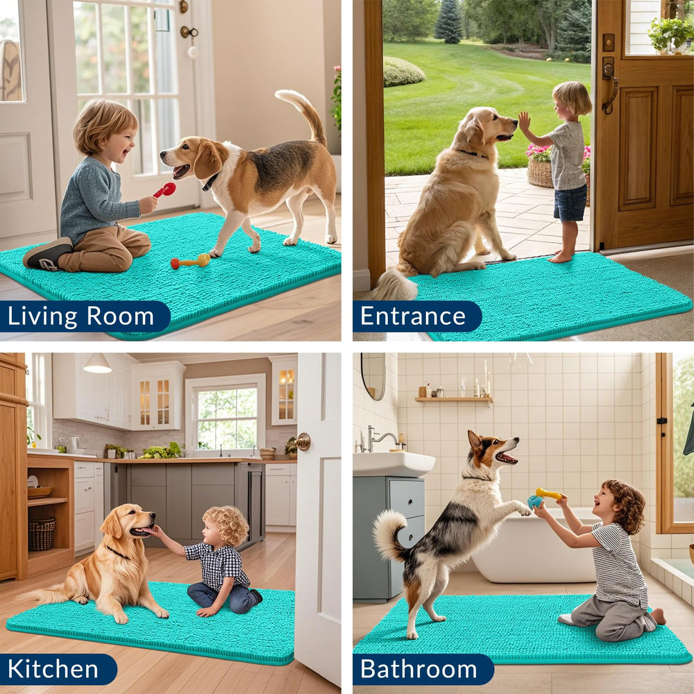 Smiry Dog Door Mat entryway-use-case keeps floors dry after rain