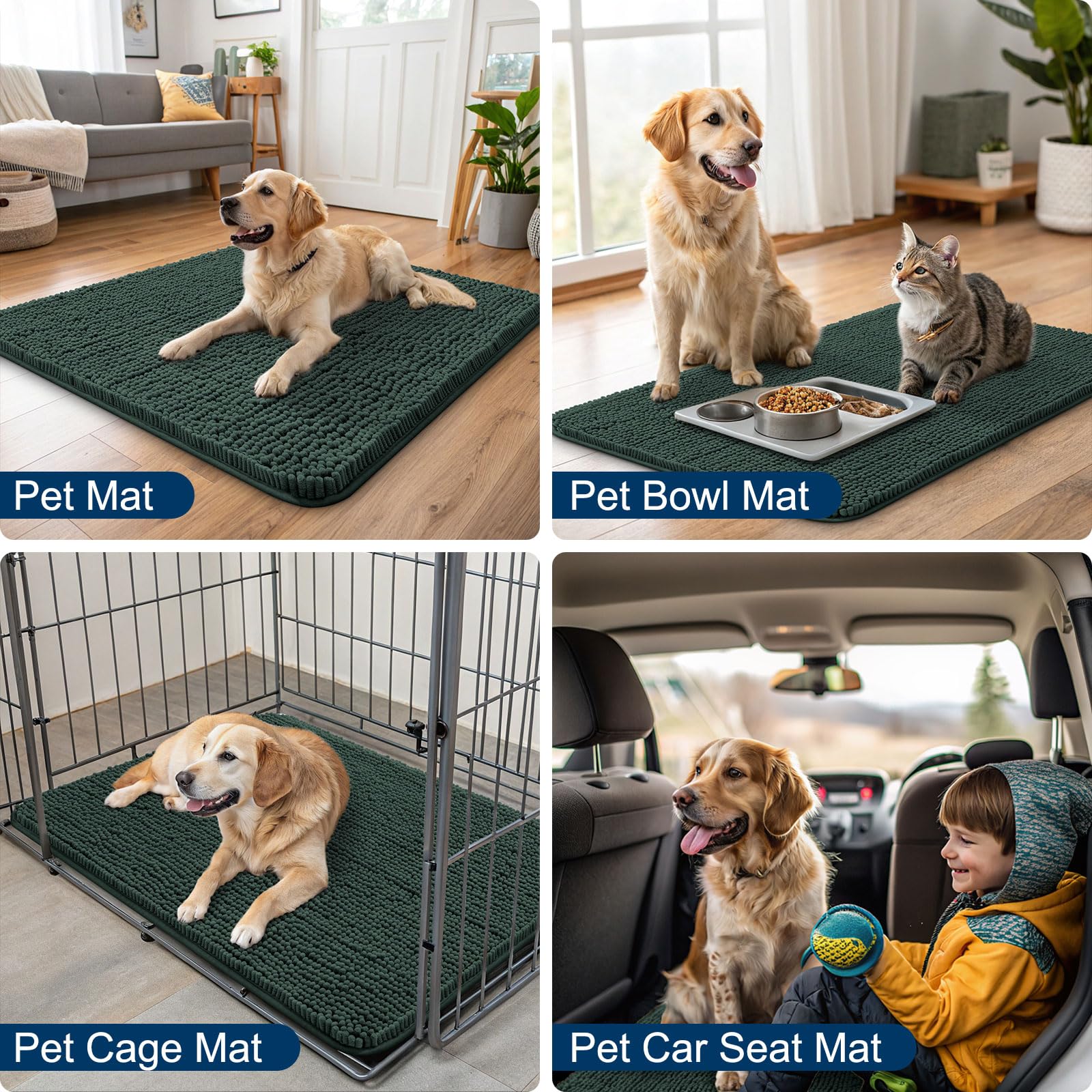 Smiry Dog Door Mat green color at front door blending with indoor decor.