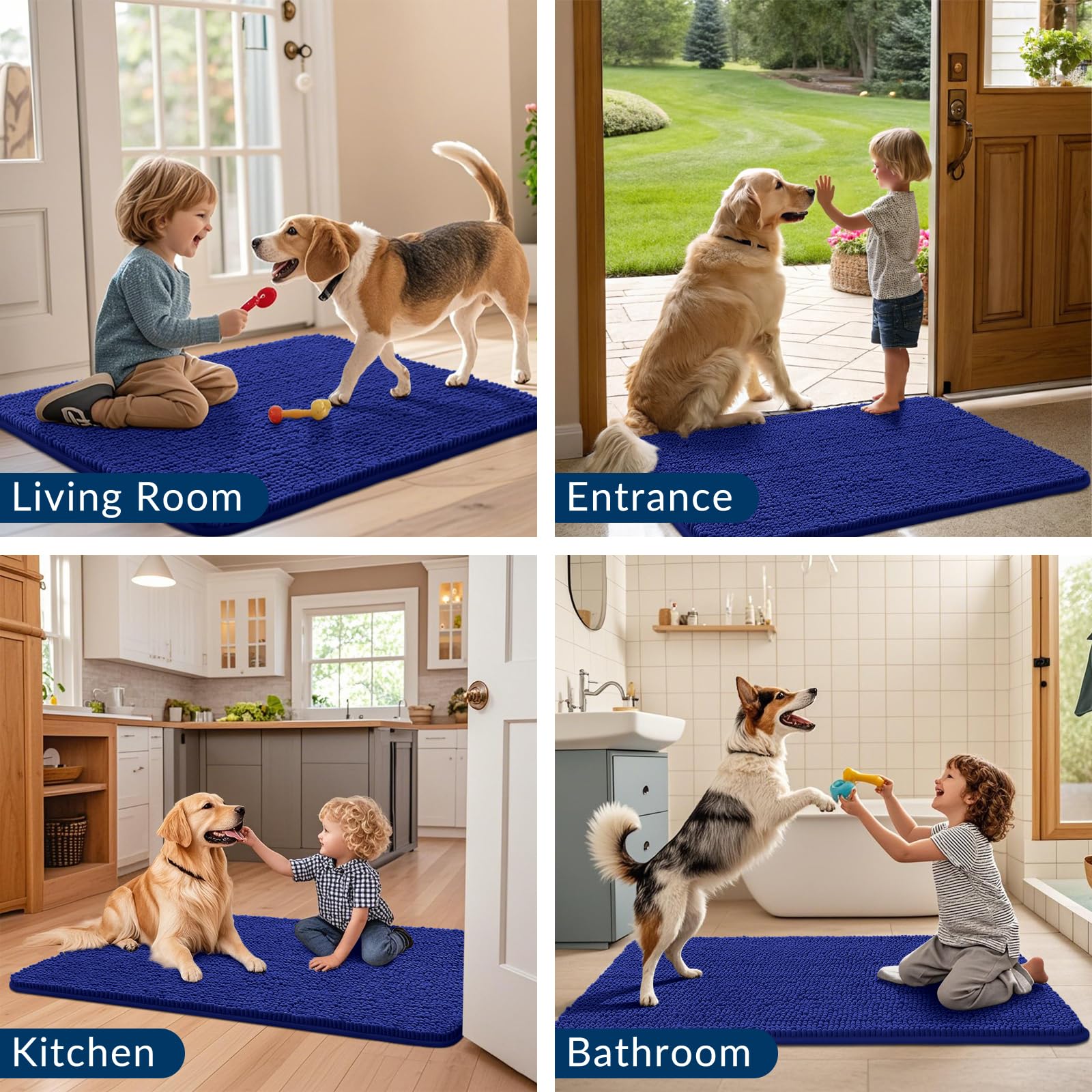 Smiry dog door mat quick-dry fibers support fast reuse after cleaning.