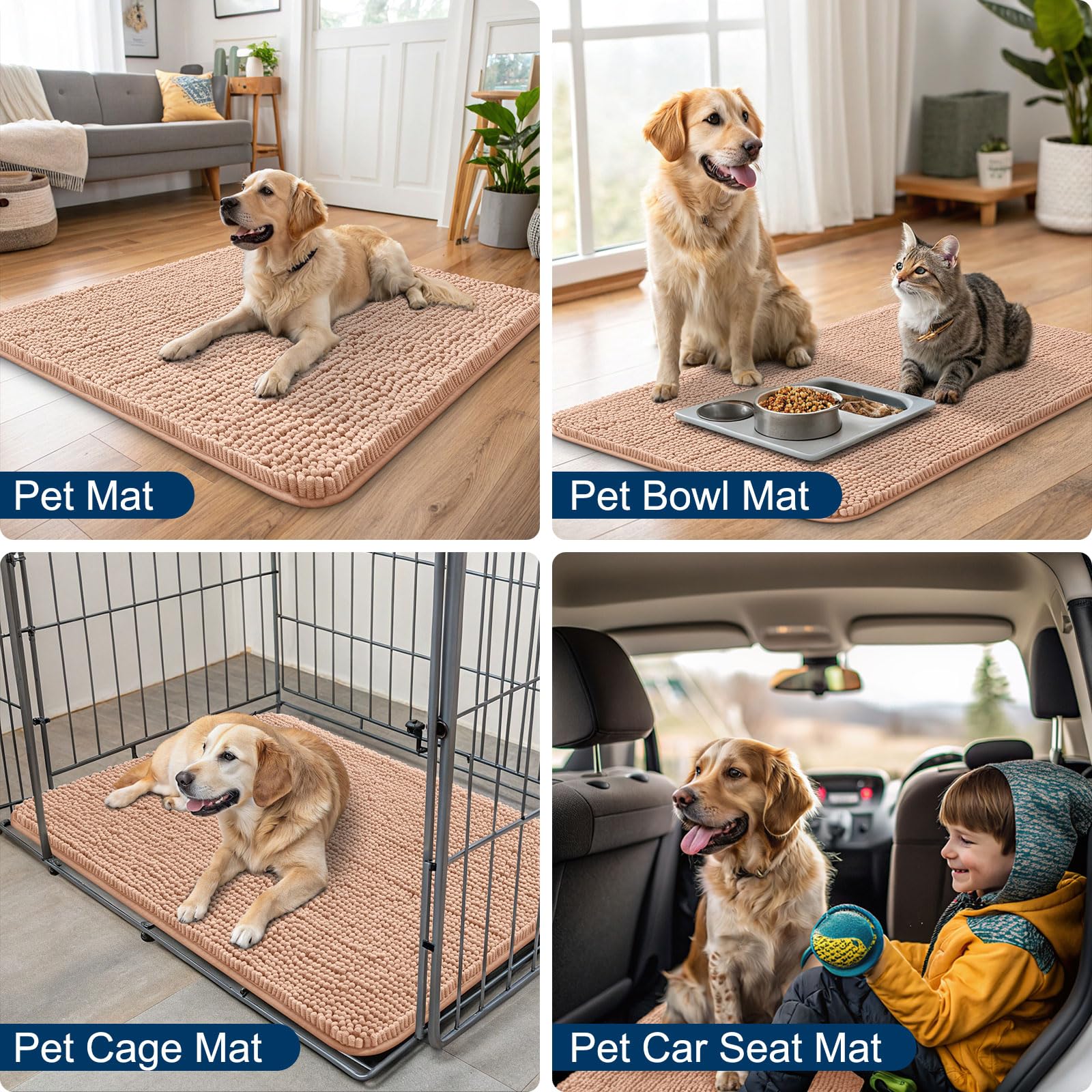 Smiry dog door mat indoor-entryway-use ideal for frequent muddy paw traffic.
