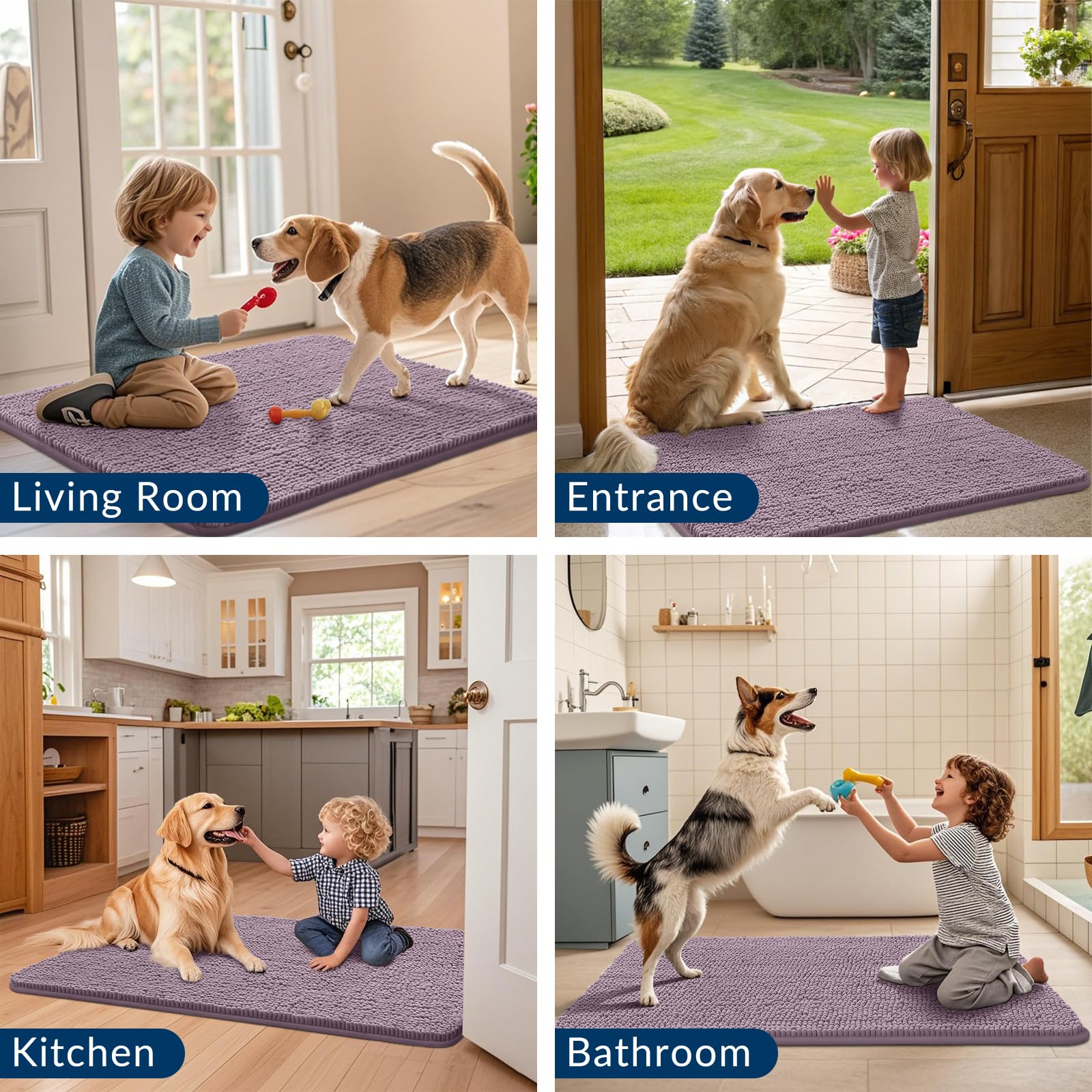 Smiry dog door mat machine-washable care keeps fibers fluffy and fresh.
