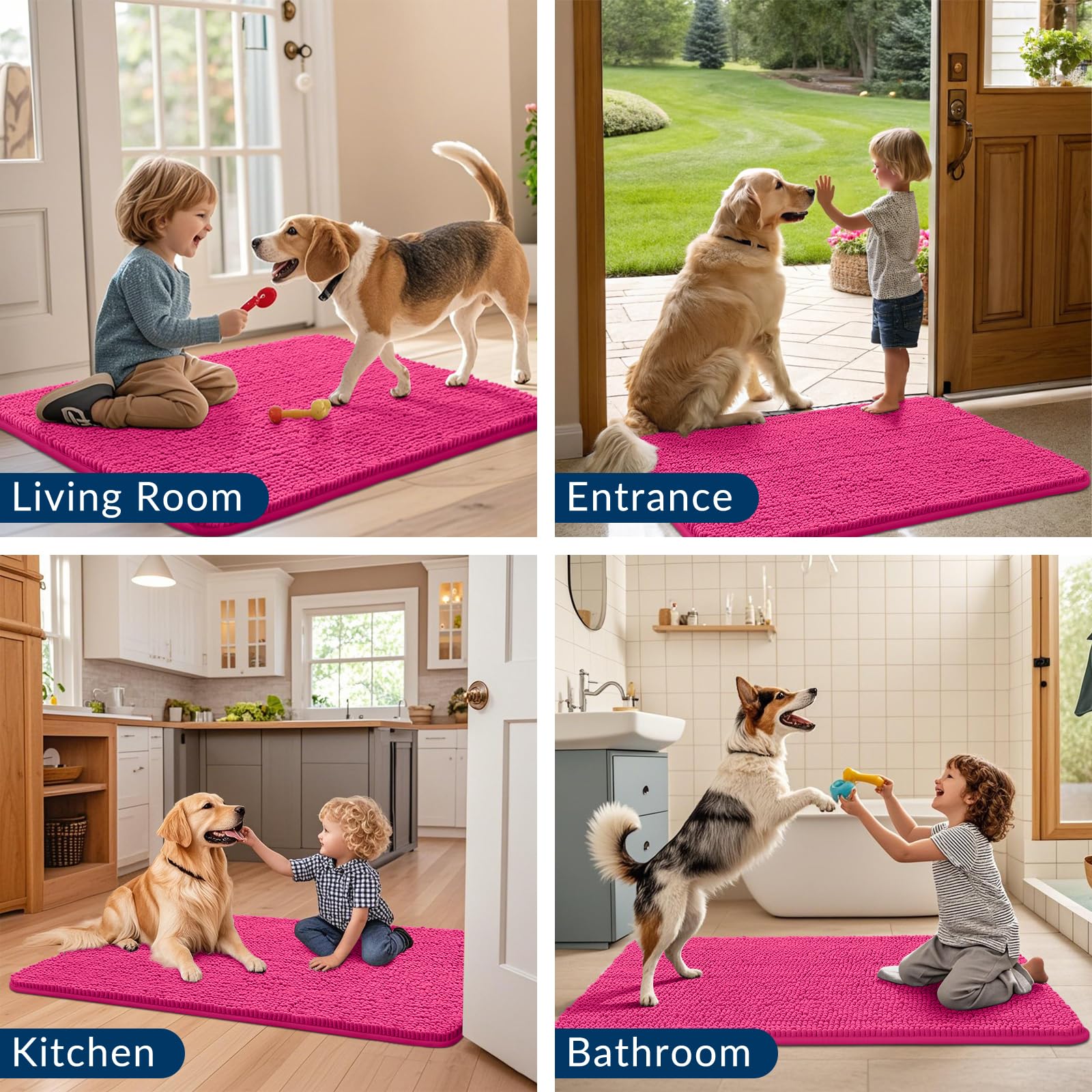 Smiry dog door mat washable-easy for fast refreshes