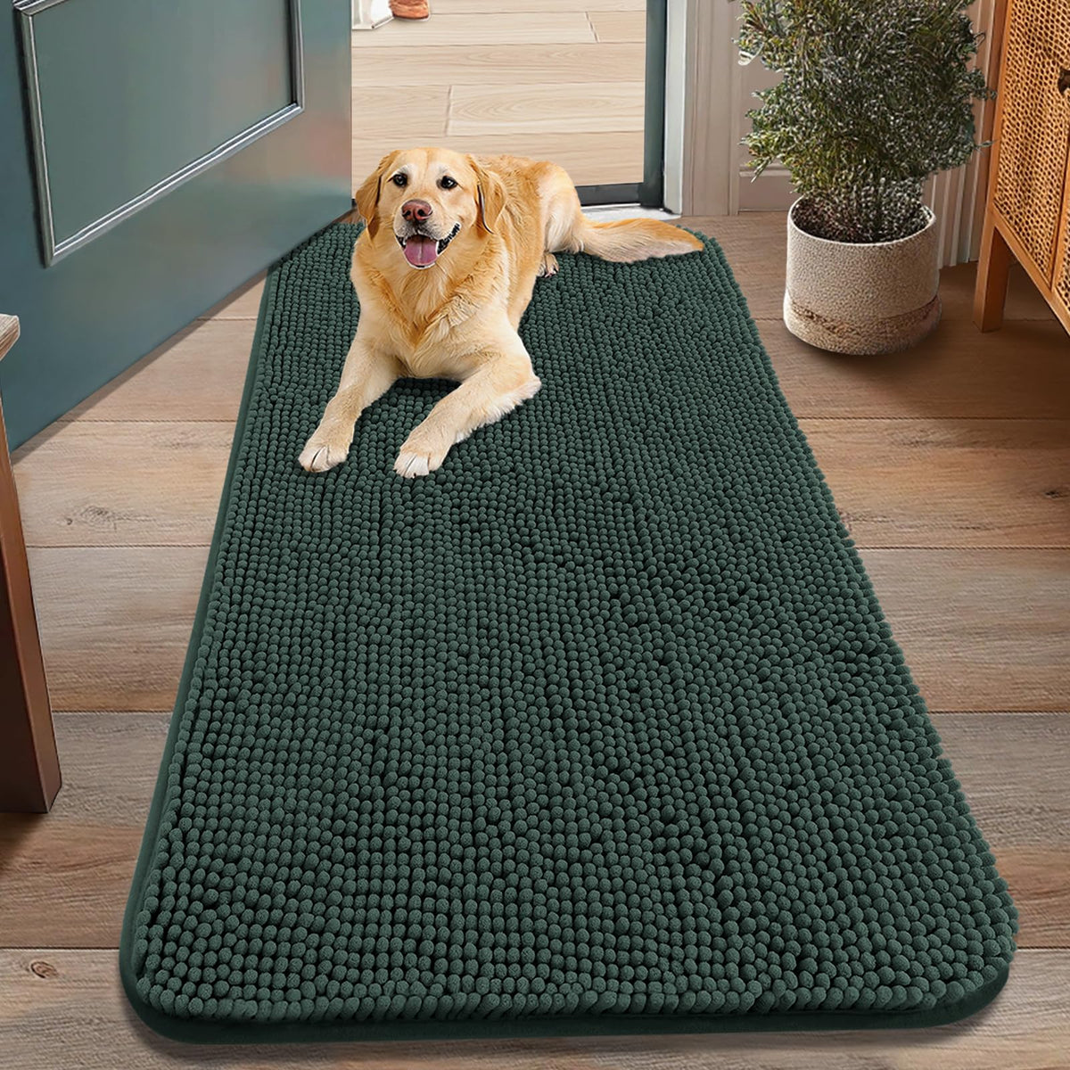 Smiry dog door mat muddy paws 48x30 at front door traps moisture and mud for cleaner entry