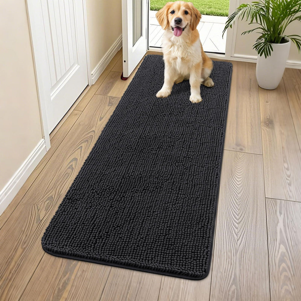 Smiry dog door mat muddy paws 59x24 absorbs moisture and mud controls mess at entry