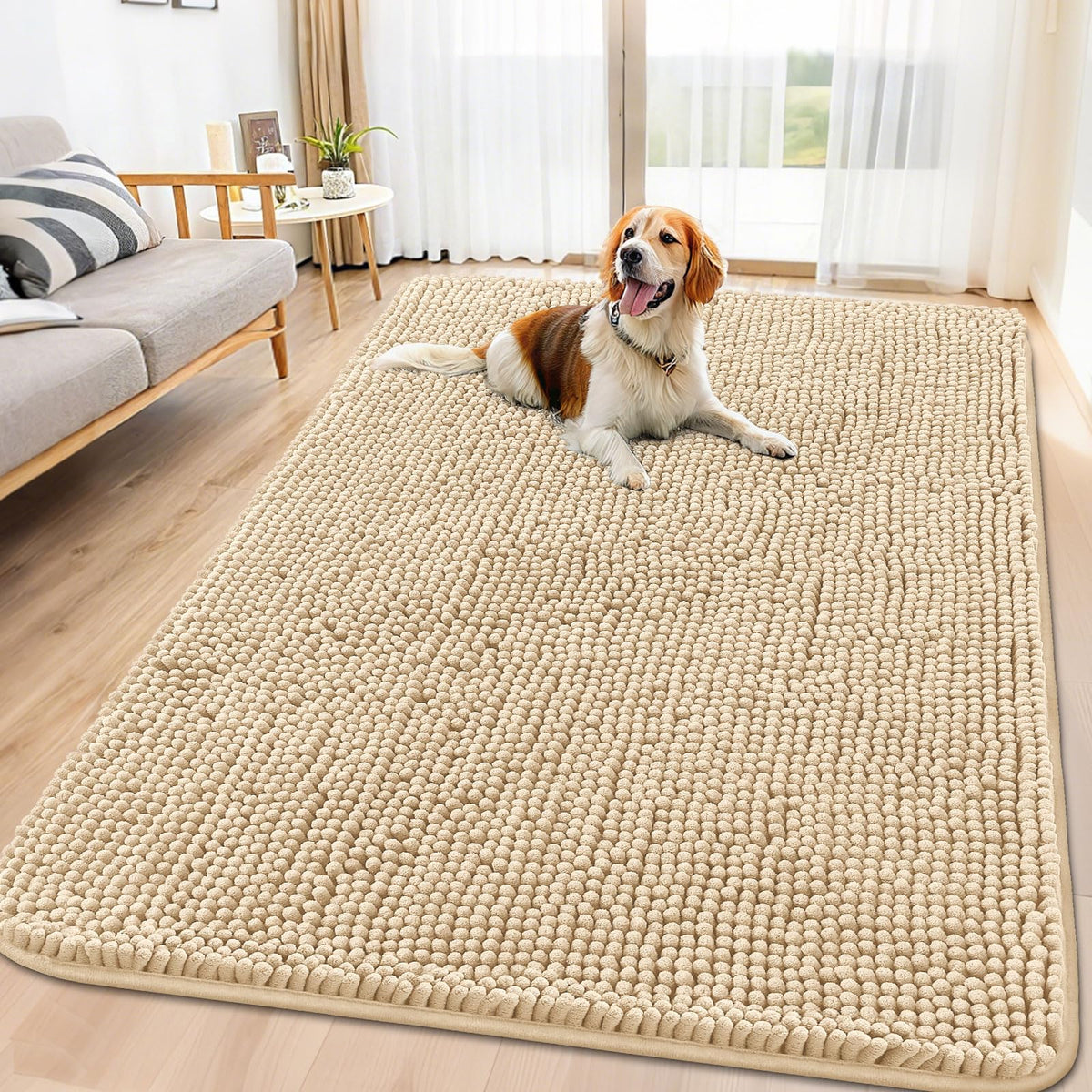 Smiry dog door mat muddy-paws entryway dirt-trapping cleanliness.