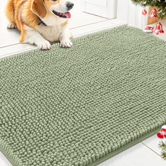 Smiry dog door mat front view shows 30x20 size and mud absorption.