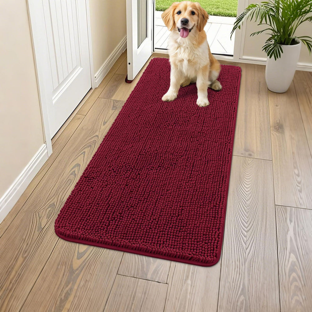 Smiry dog door mat muddy-paws absorbs moisture protecting floors.