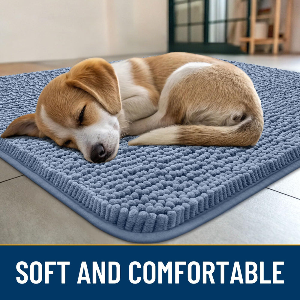 Smiry dog door mat with non-slip backing prevents shifting on floors